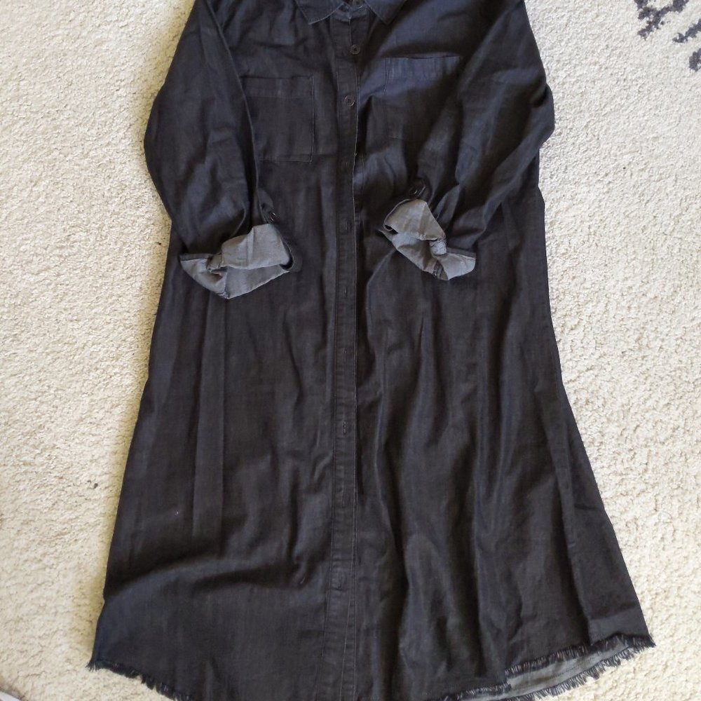 Black soft denim jacket or dress